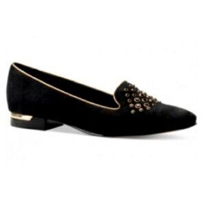 ISOLA Women’s Risa Black Suede Leather Slip-On Loafer Pump Size 8 1/2